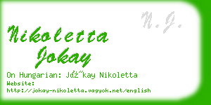 nikoletta jokay business card